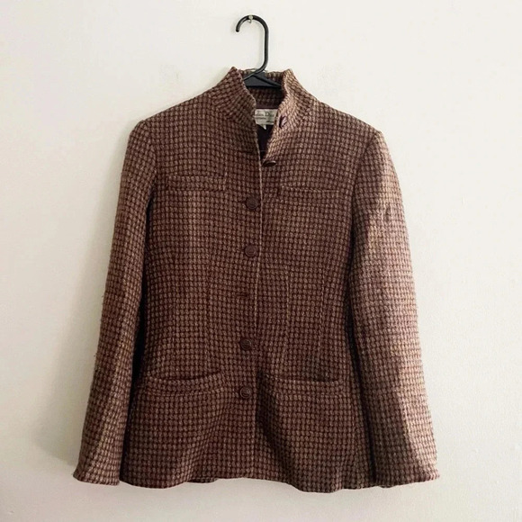 Vintage Christian Dior wool blazer dark academia size 4 preppy retro tweed fall - Picture 2 of 9